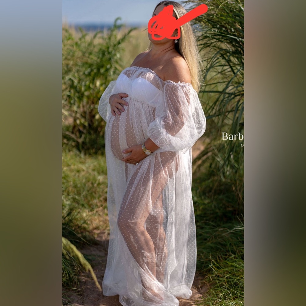 White lace maternity dress size L - Picture 2 of 3